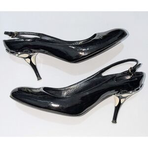 Giorgio Armani Patent Leather Slingback Heels